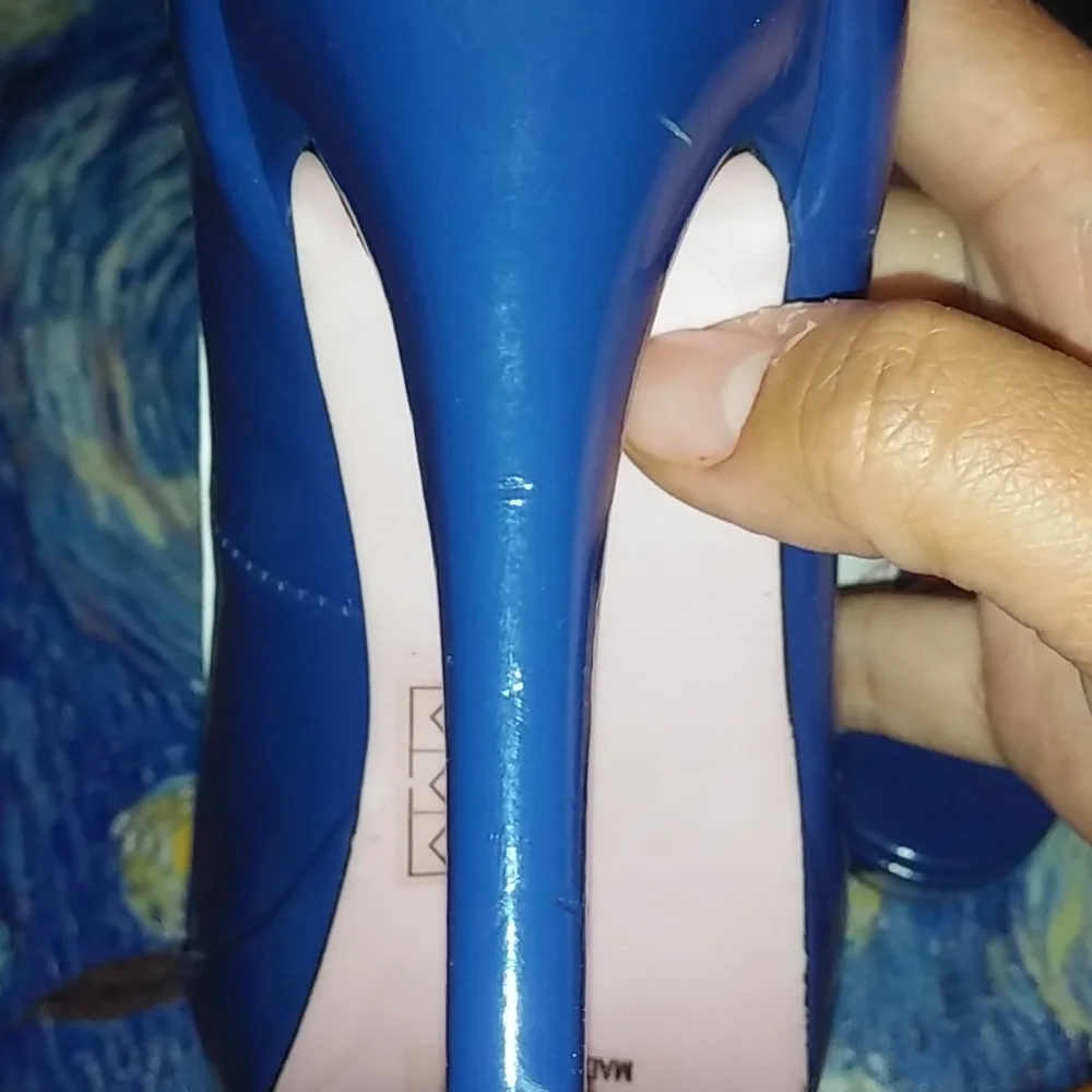 Leg Avenue Blue White Red Anchor Peep-Toe Heels